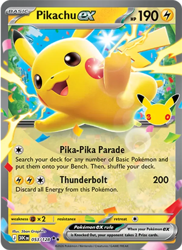 Pikachu ex, 30th Celebration