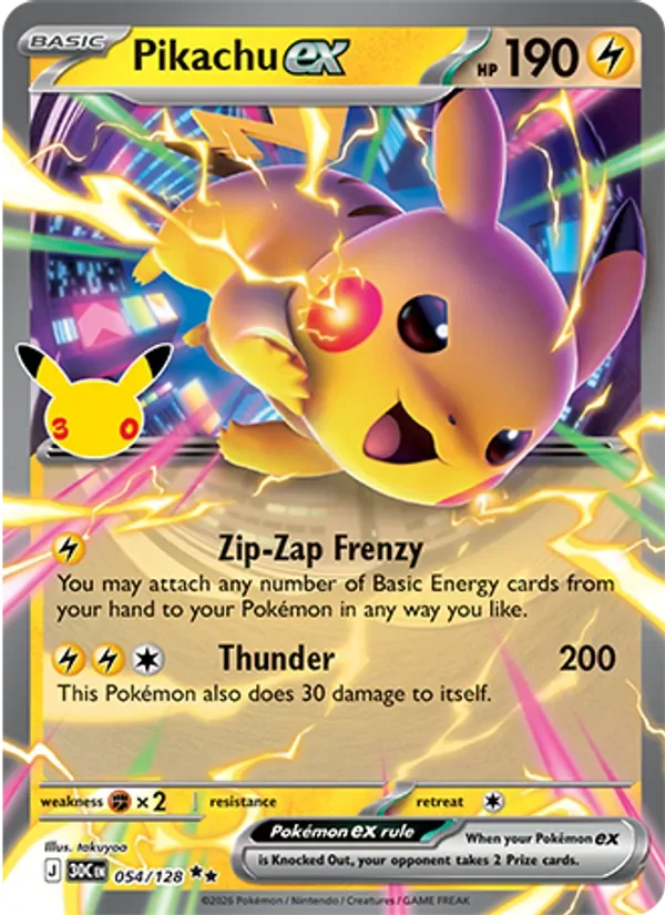 Pikachu ex, 30th Celebration