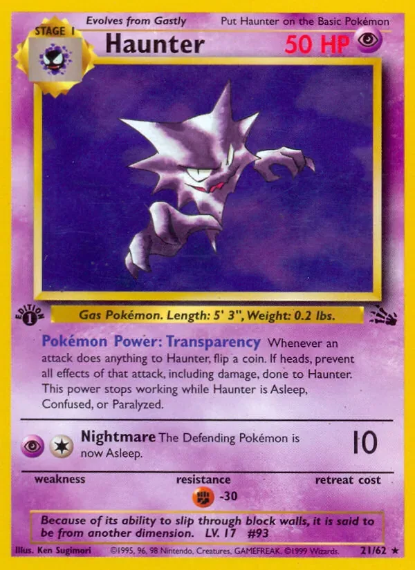 Haunter, Fossil