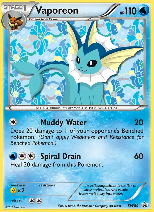 Vaporeon, BW Black Star Promos
