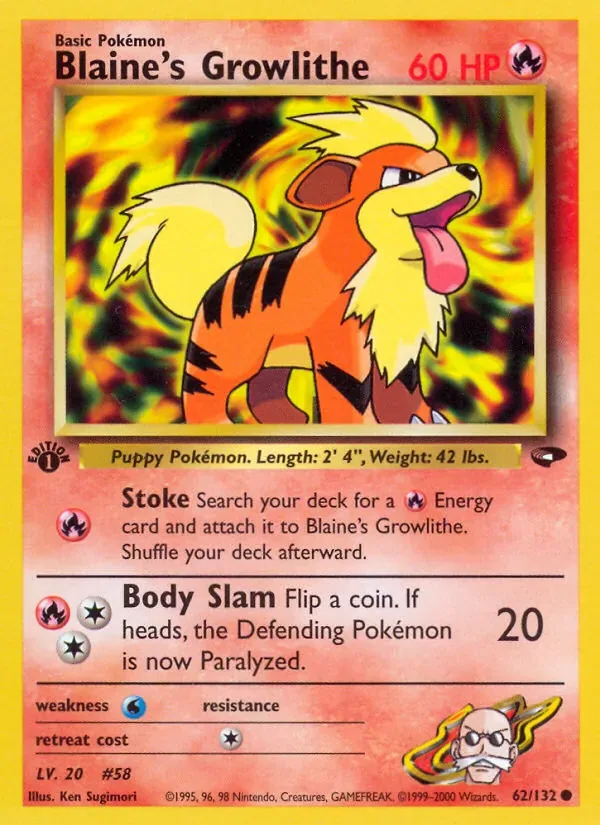 Blaine's Growlithe, Gym Challenge