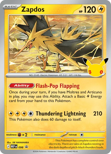 Zapdos, MEP Black Star Promos