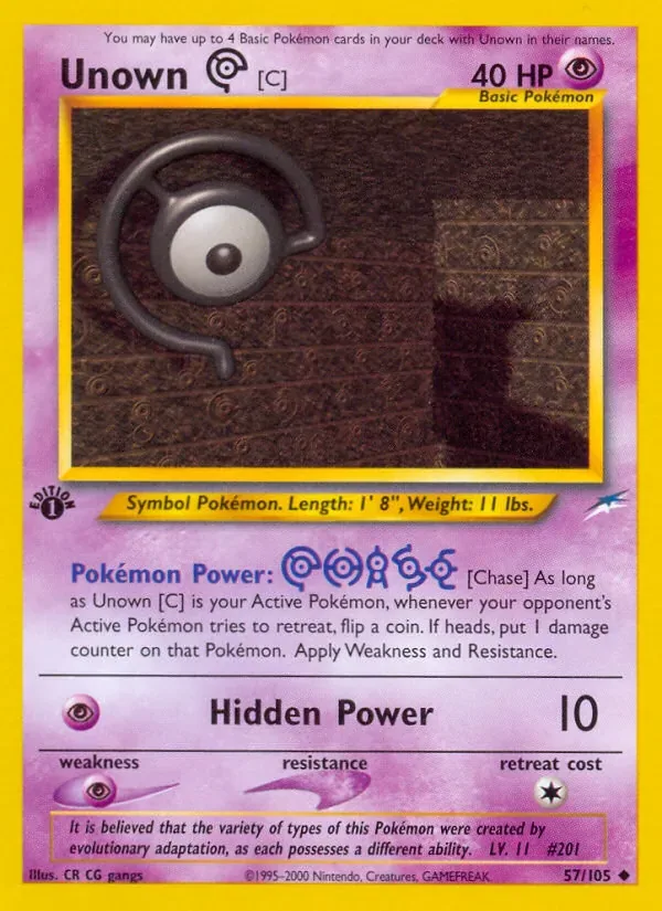 Unown [C], Neo Destiny