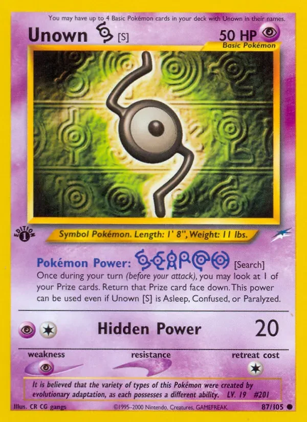 Unown [S], Neo Destiny