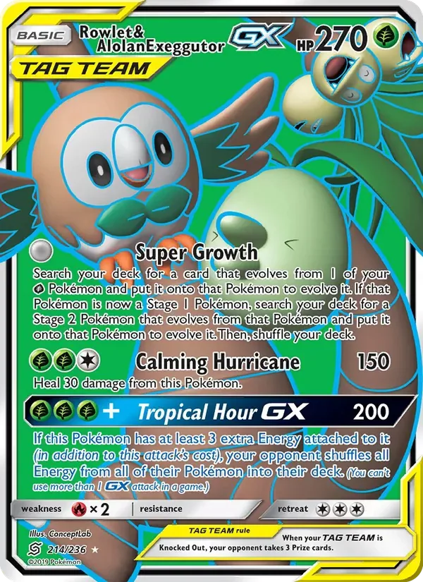 Rowlet & Alolan Exeggutor GX, Unified Minds