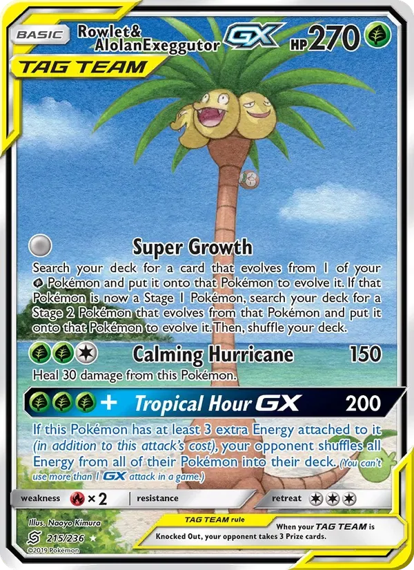 Rowlet & Alolan Exeggutor GX, Unified Minds