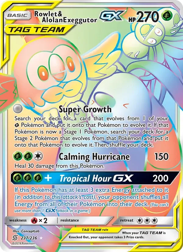 Rowlet & Alolan Exeggutor GX, Unified Minds