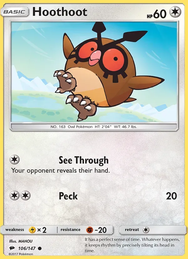 Hoothoot, Burning Shadows