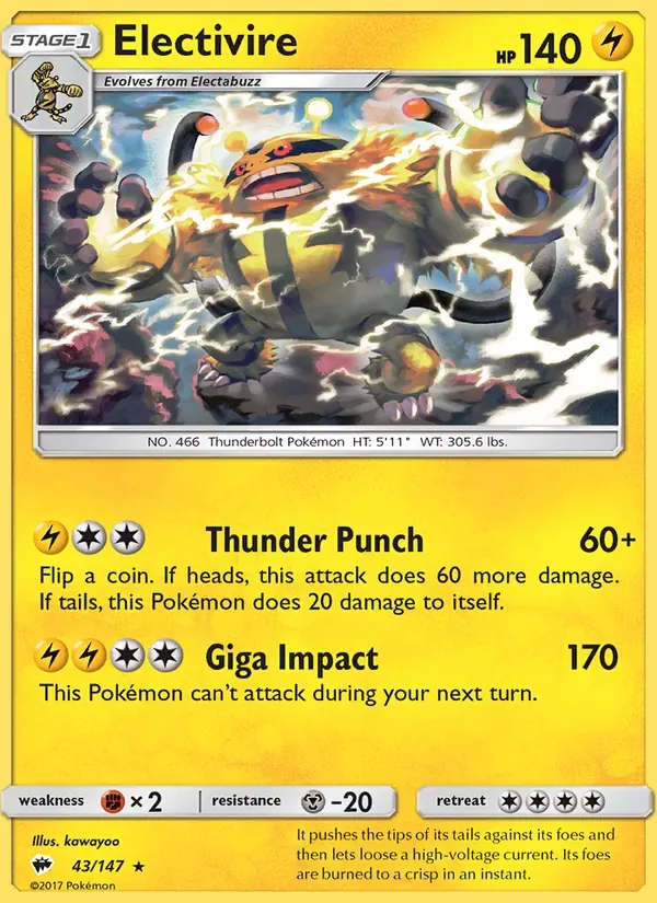 Electivire, Burning Shadows