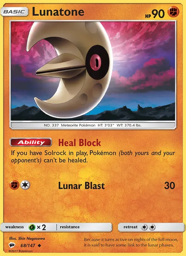 Lunatone, Burning Shadows