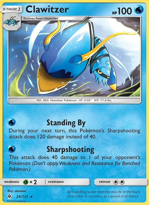 Clawitzer, Forbidden Light