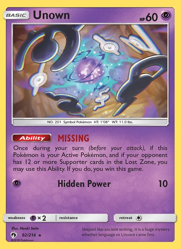 Unown, Lost Thunder