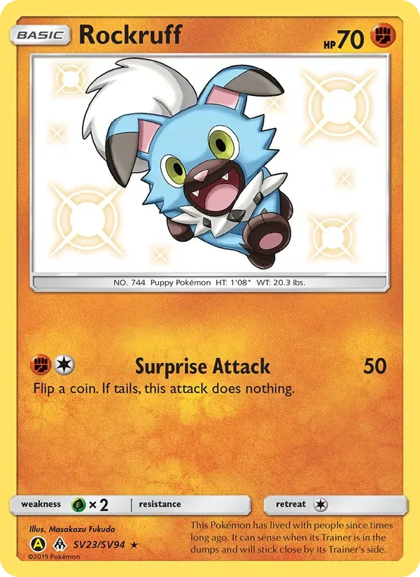 Rockruff, Hidden Fates Shiny Vault