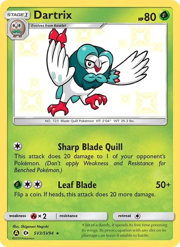 Dartrix, Hidden Fates Shiny Vault
