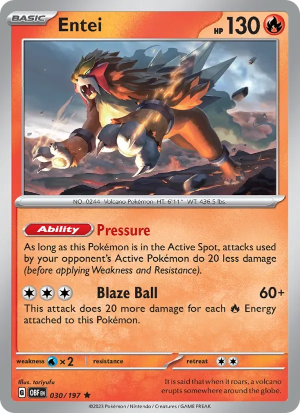 Entei, Obsidian Flames
