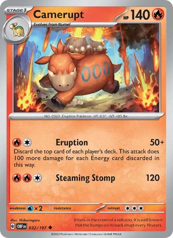 Camerupt, Obsidian Flames