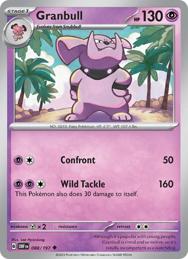 Granbull, Obsidian Flames