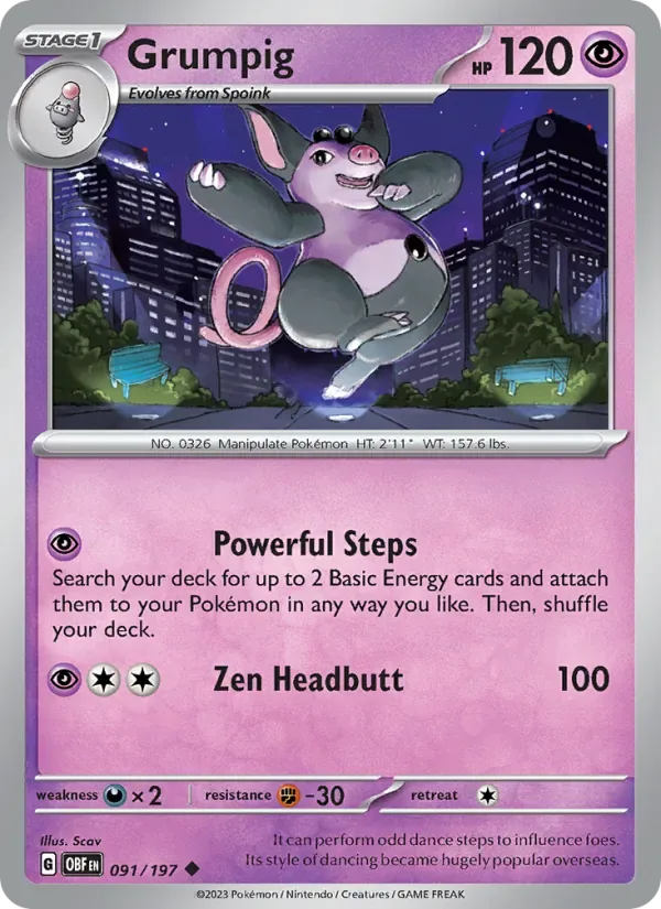 Grumpig, Obsidian Flames