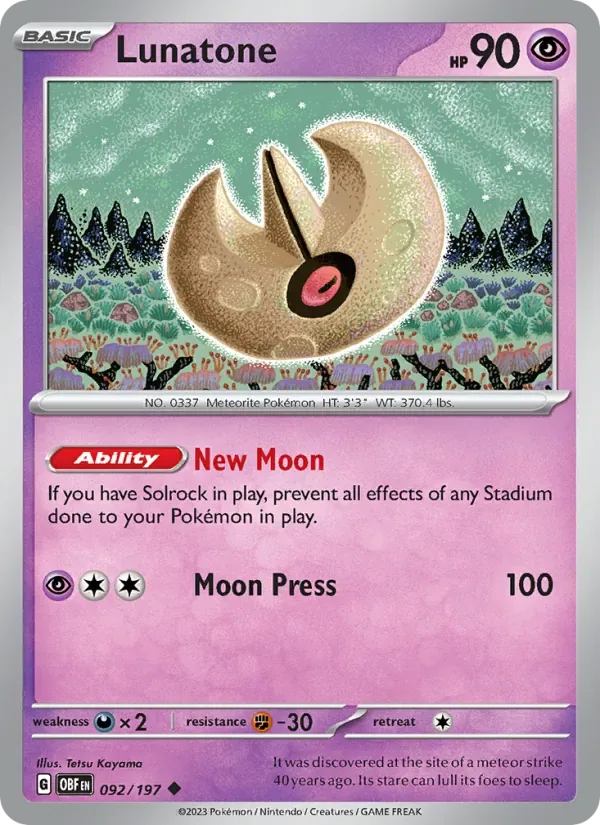 Lunatone, Obsidian Flames