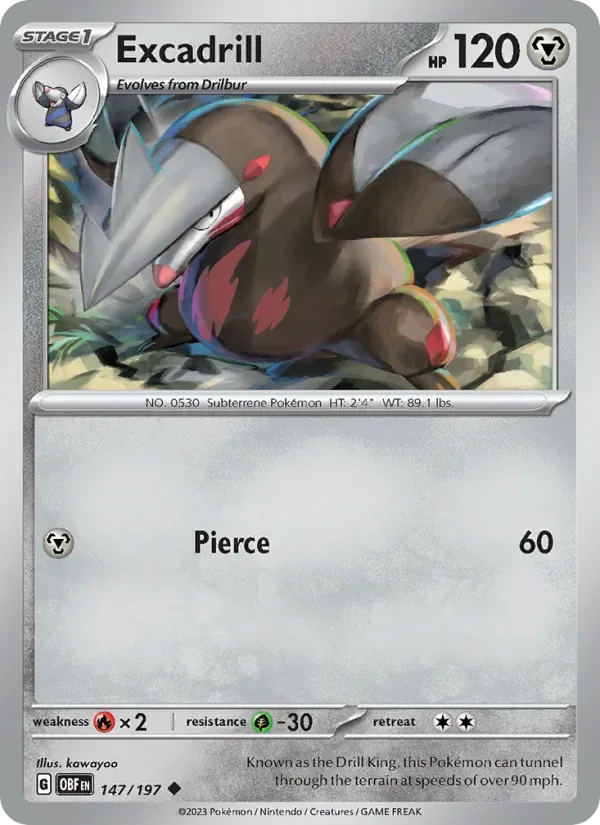 Excadrill, Obsidian Flames