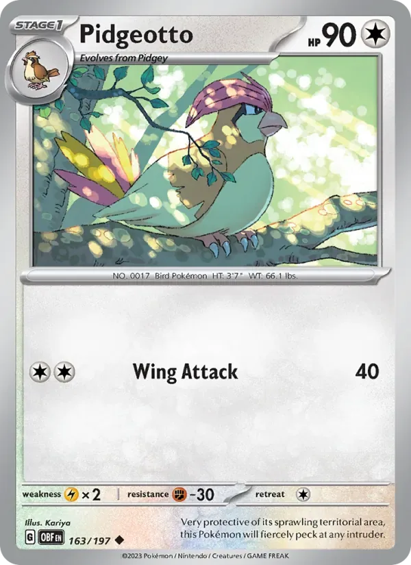 Pidgeotto, Obsidian Flames