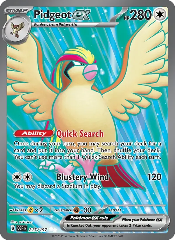 Pidgeot ex, Obsidian Flames