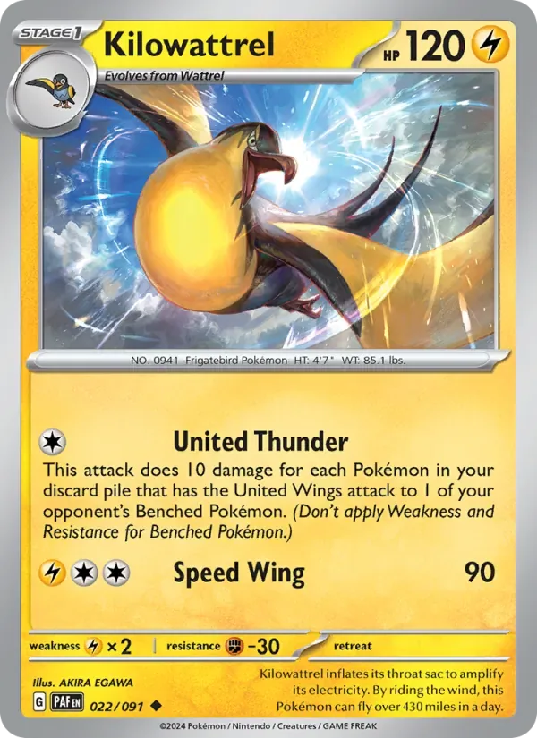 Kilowattrel, Paldean Fates
