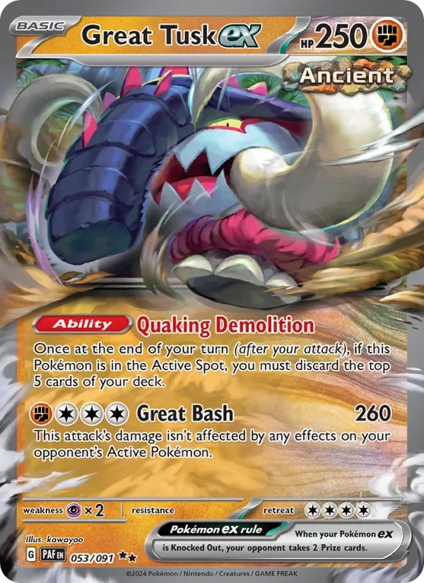 Great Tusk ex, Paldean Fates