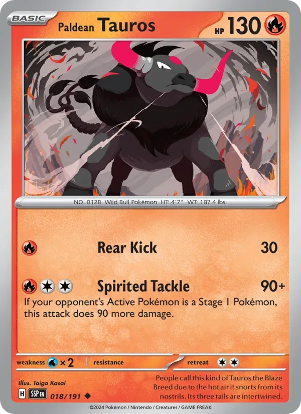 Paldean Tauros, Surging Sparks