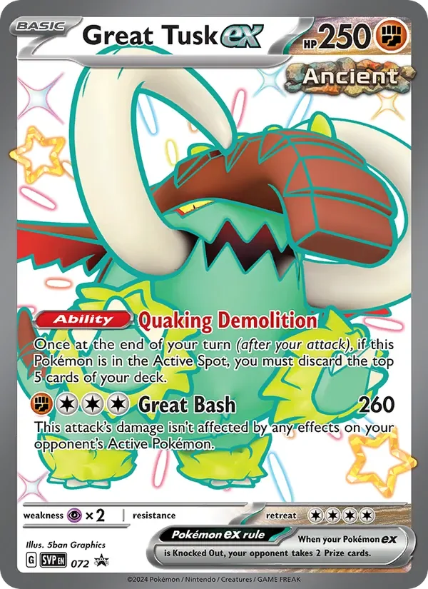 Great Tusk ex, SVP Black Star Promos