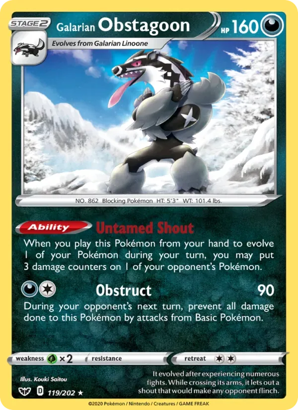 Galarian Obstagoon, Sword & Shield