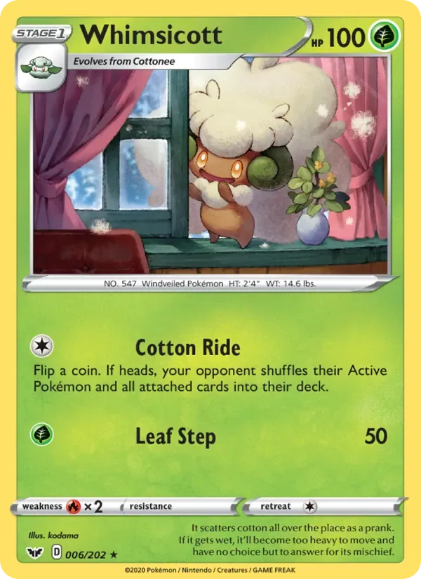 Whimsicott, Sword & Shield