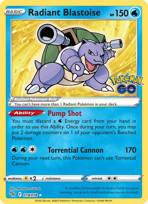 Radiant Blastoise, Pokémon GO