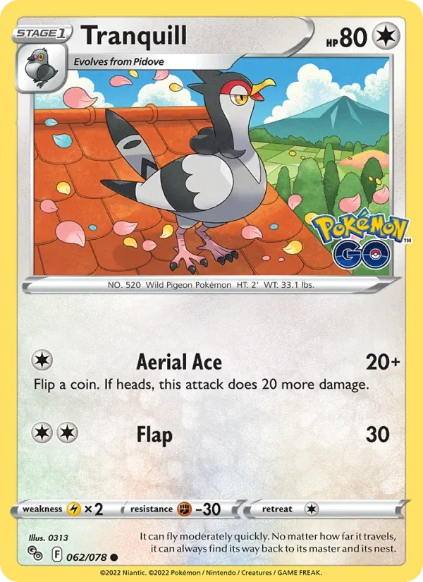 Tranquill, Pokémon GO