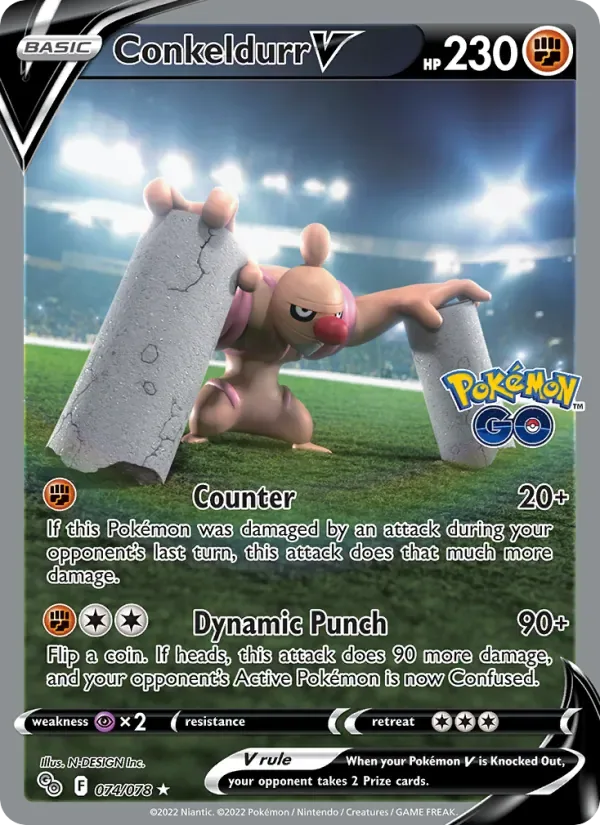 Conkeldurr V, Pokémon GO
