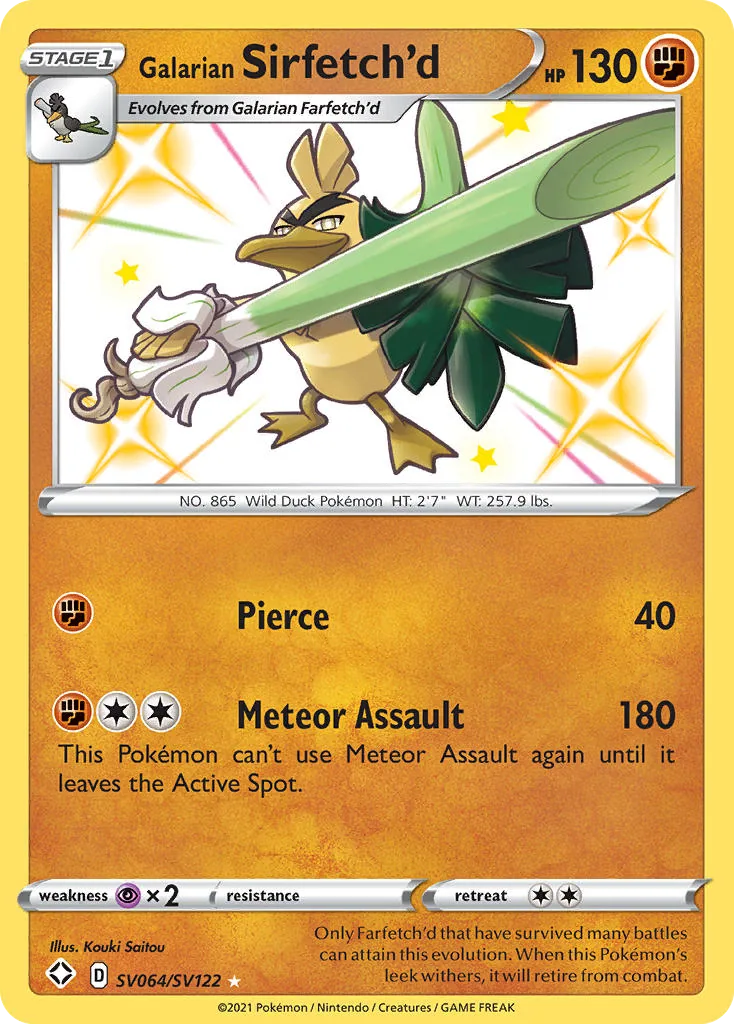 Galarian Sirfetch'd, Shining Fates Shiny Vault
