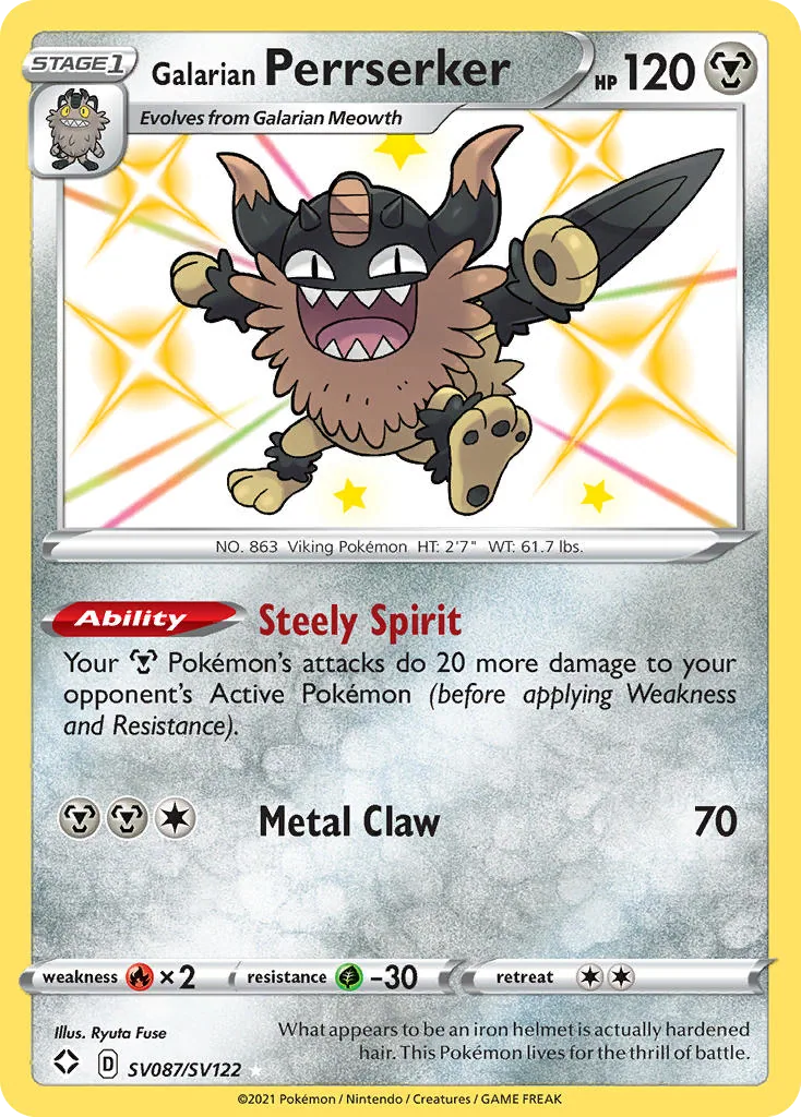 Galarian Perrserker, Shining Fates Shiny Vault